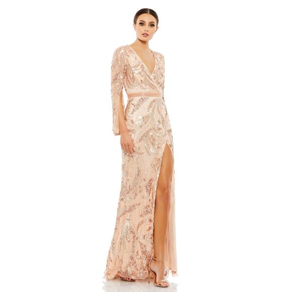 Mac Duggal 5222 Evening Mother of Bride Party Formal Classy Gala Sequin Sz 10